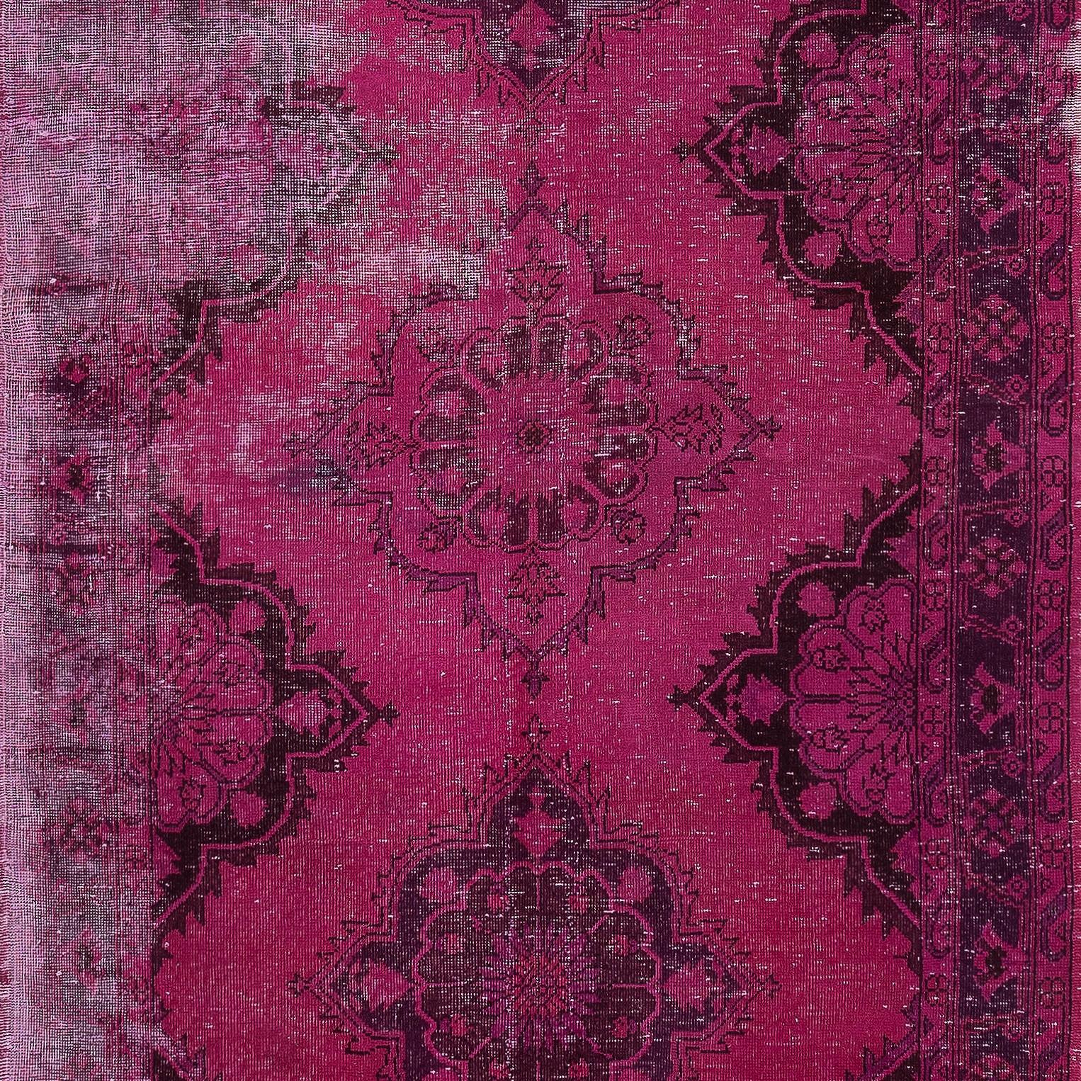 5x13.3 Ft Handgefertigter Flur-Läufer. Küchenteppich. Korridor-Teppich. Rosa Treppenteppich (Handgeknüpft) im Angebot