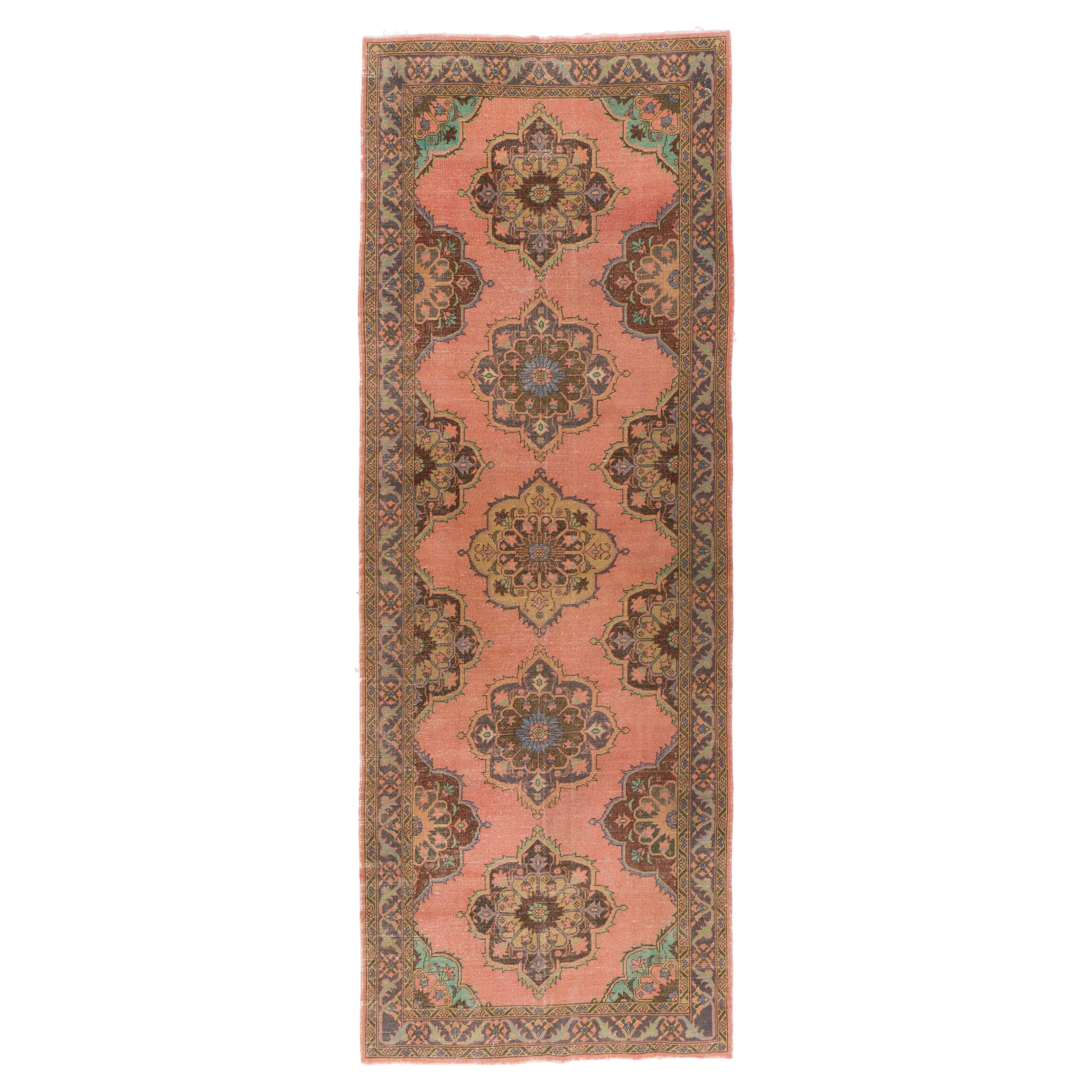 5x13.3 Ft Handgefertigter Vintage-Läufer für Flur-Dekor, Corridor-Teppich aus Wolle