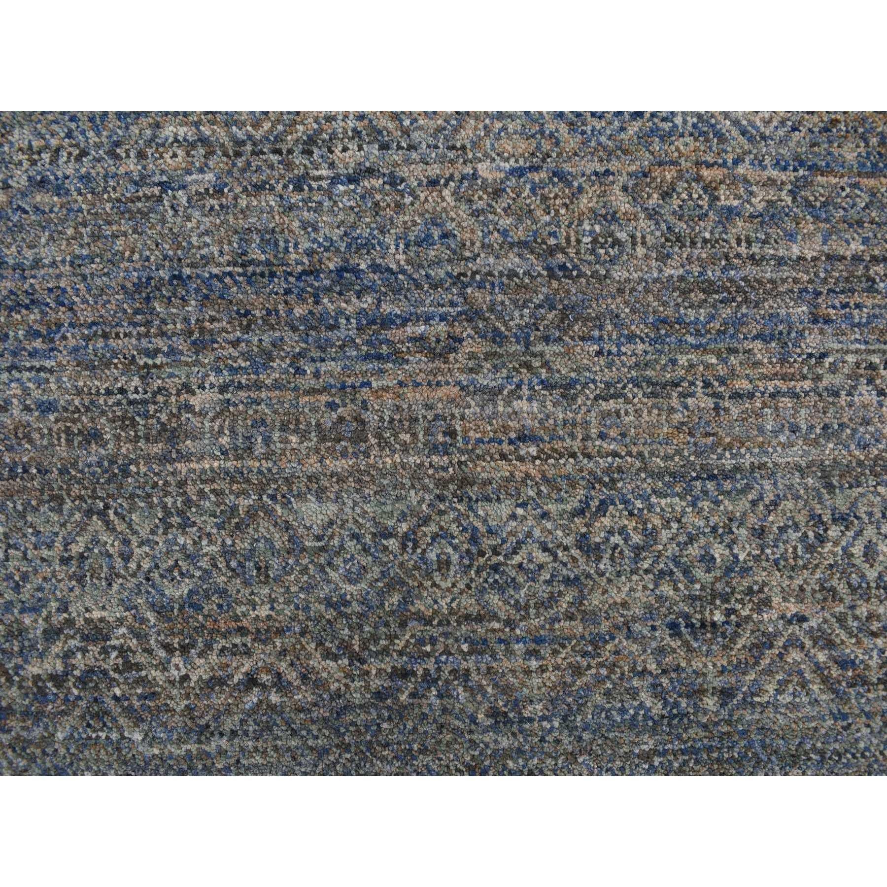 Annodato a mano Tappeto Collection'S 100% Lana Annodato a Mano (a) Gallery 5'x14' Blu in vendita