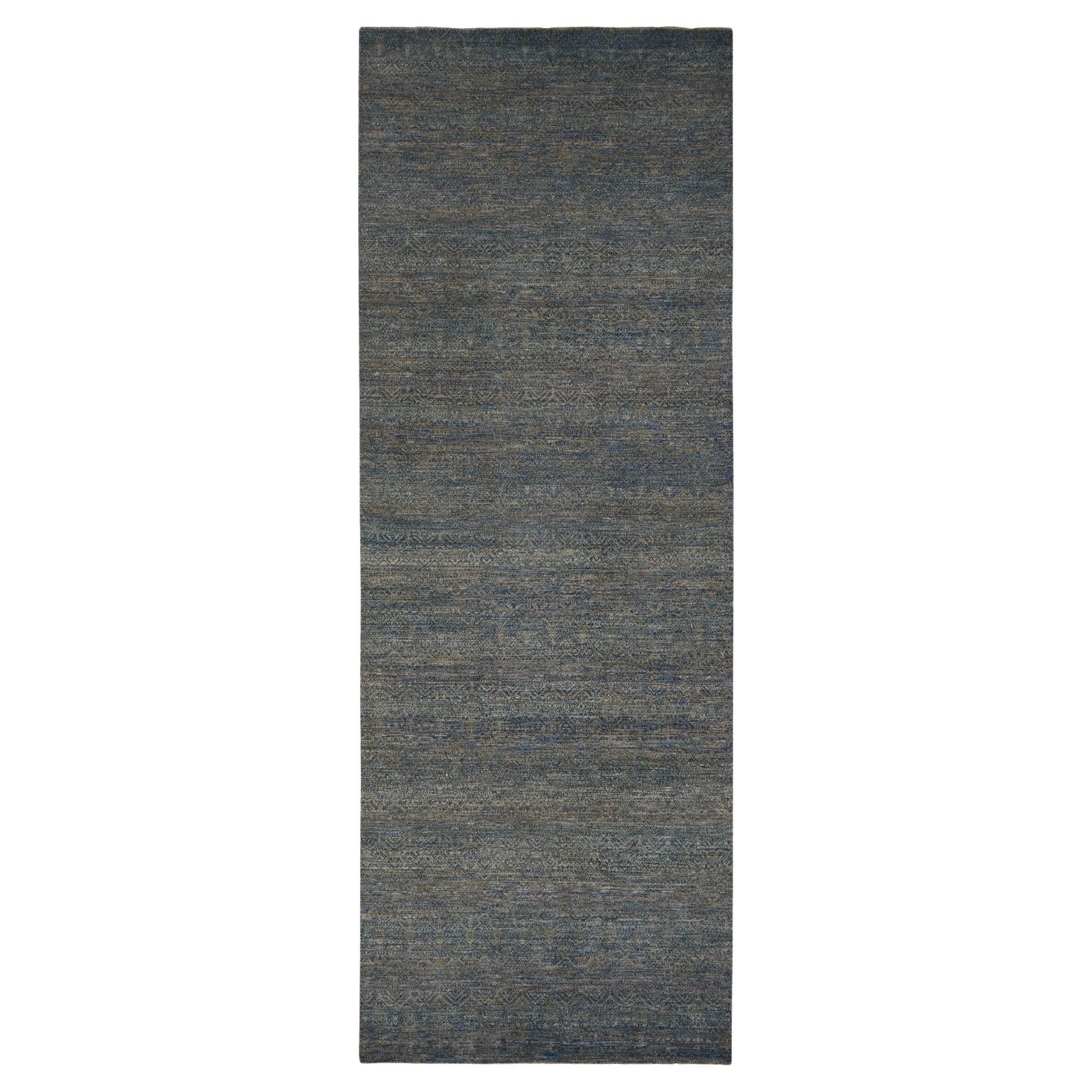 Tappeto Collection'S 100% Lana Annodato a Mano (a) Gallery 5'x14' Blu in vendita