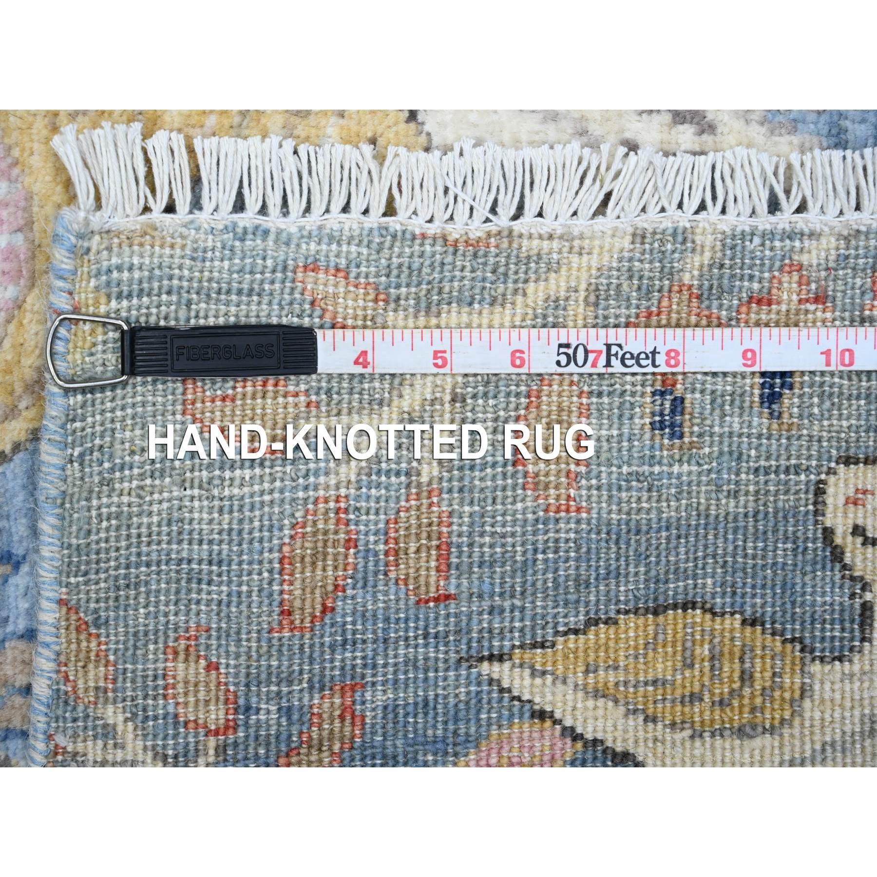 Tappeto orientale Tree of Life Peshawar Wide Runner in lana blu annodata a mano 5'x14'8