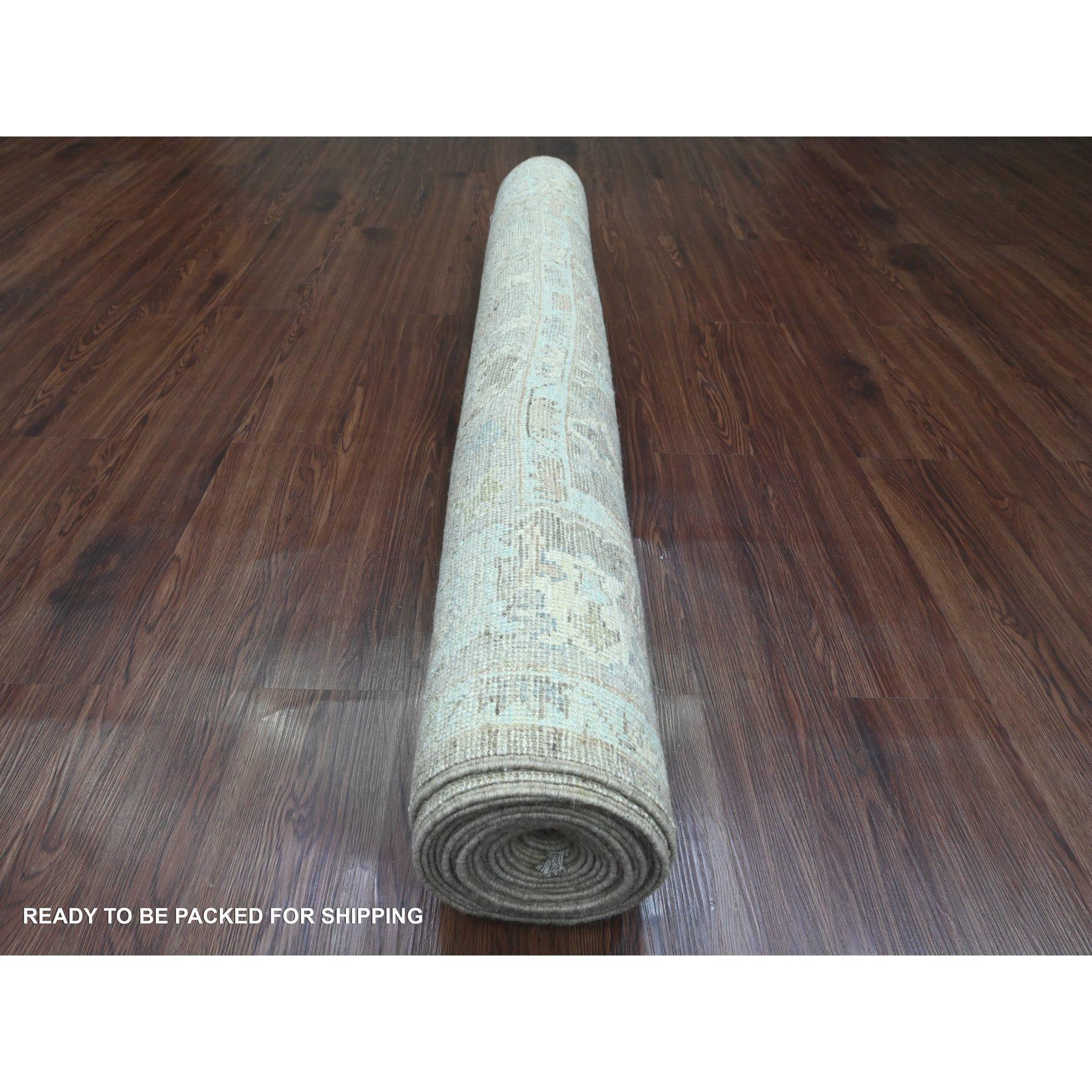 Annodato a mano Tappeto Runner in lana annodato a mano 5'x19'9