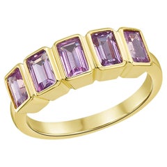 5X3 OCT 1.71CT Pink Sapphire Stackable Ring 14K Yellow Gold