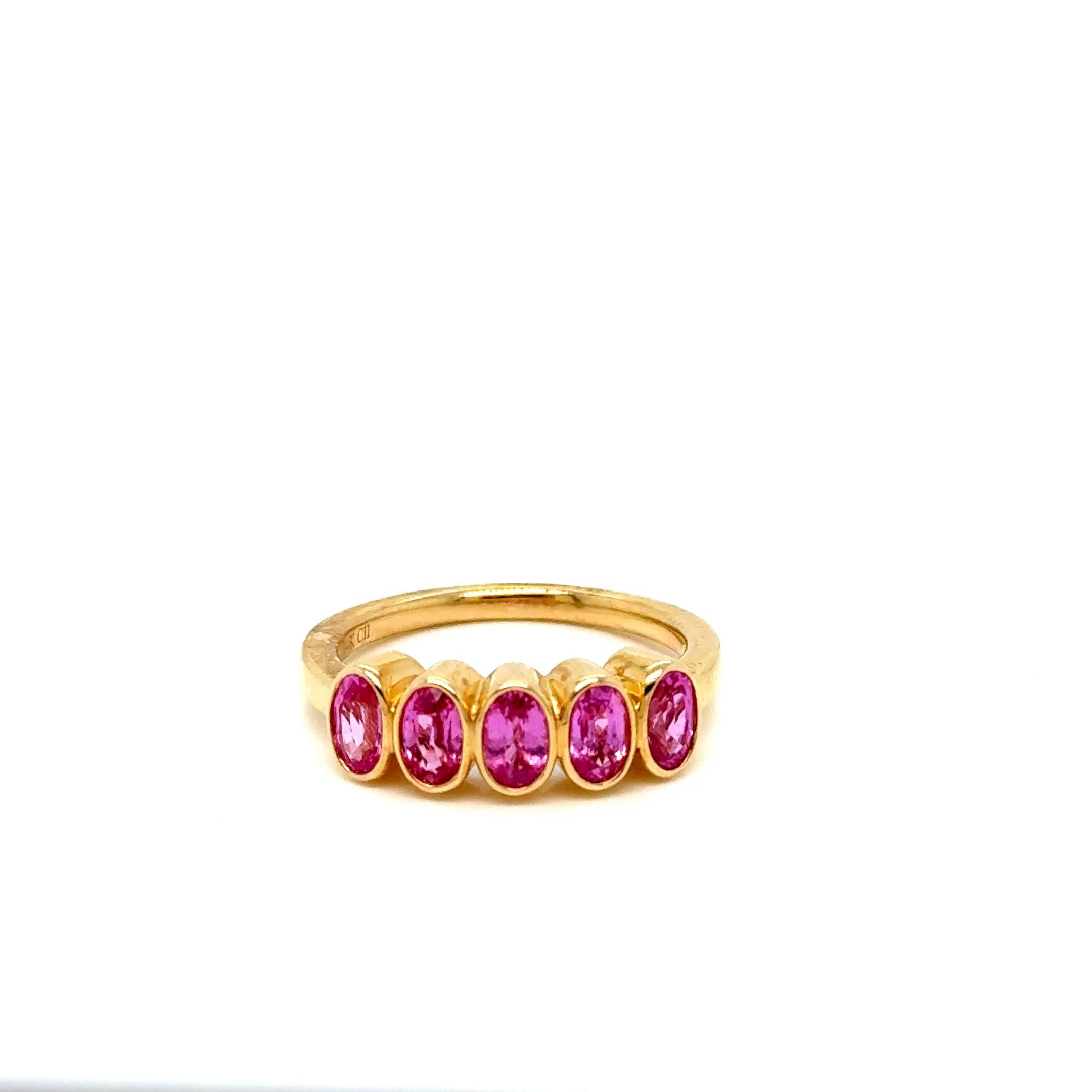Oval-shape Genuine Pink Sapphire Ring in Bezel Setting with bright 14KT gold .

Secure Yours Today: Limited stock available. Don't miss the chance to secure your Pink Sapphire Ring today. It's not just a ring; it's a way of fashion.

Product