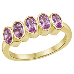 5X3 OVAL 1.50CT  PINK SAPP BEZEL Ring 14K