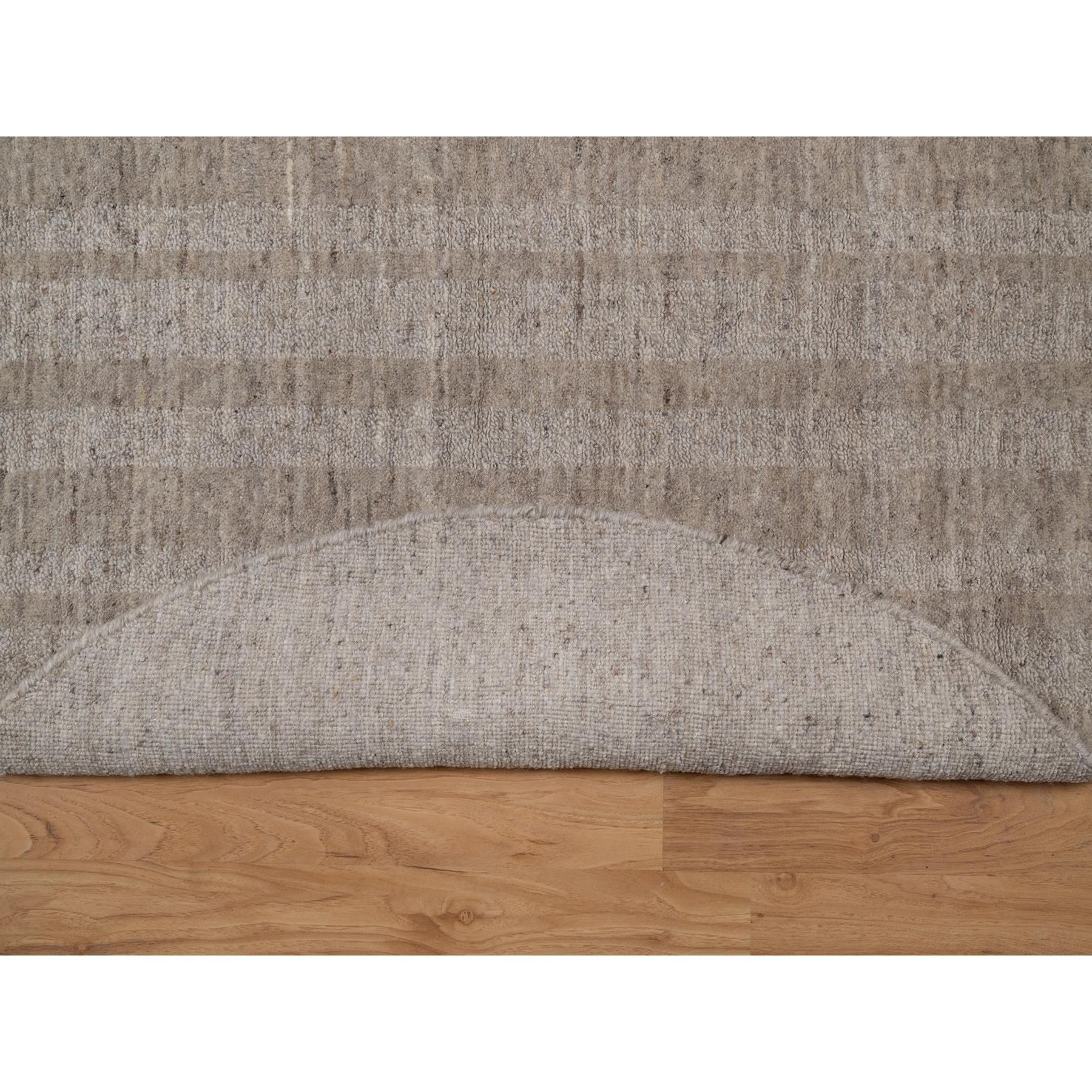 5'x5' Braun Salz und Pfeffer Design Hand gewebt undyed natürliche Wolle Runde Teppich (Moderne) im Angebot