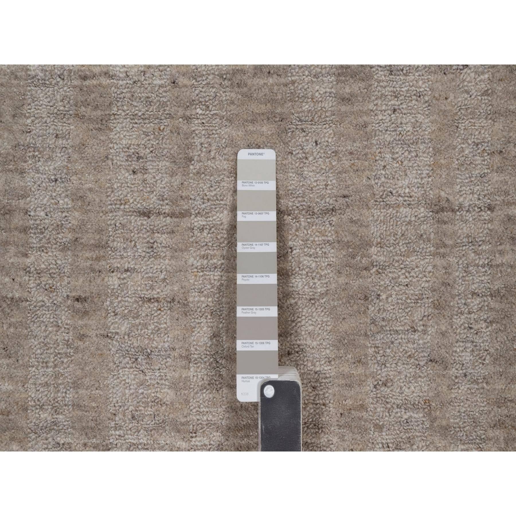 5'x5' Braun Salz und Pfeffer Design Hand gewebt undyed natürliche Wolle Runde Teppich (Indisch) im Angebot