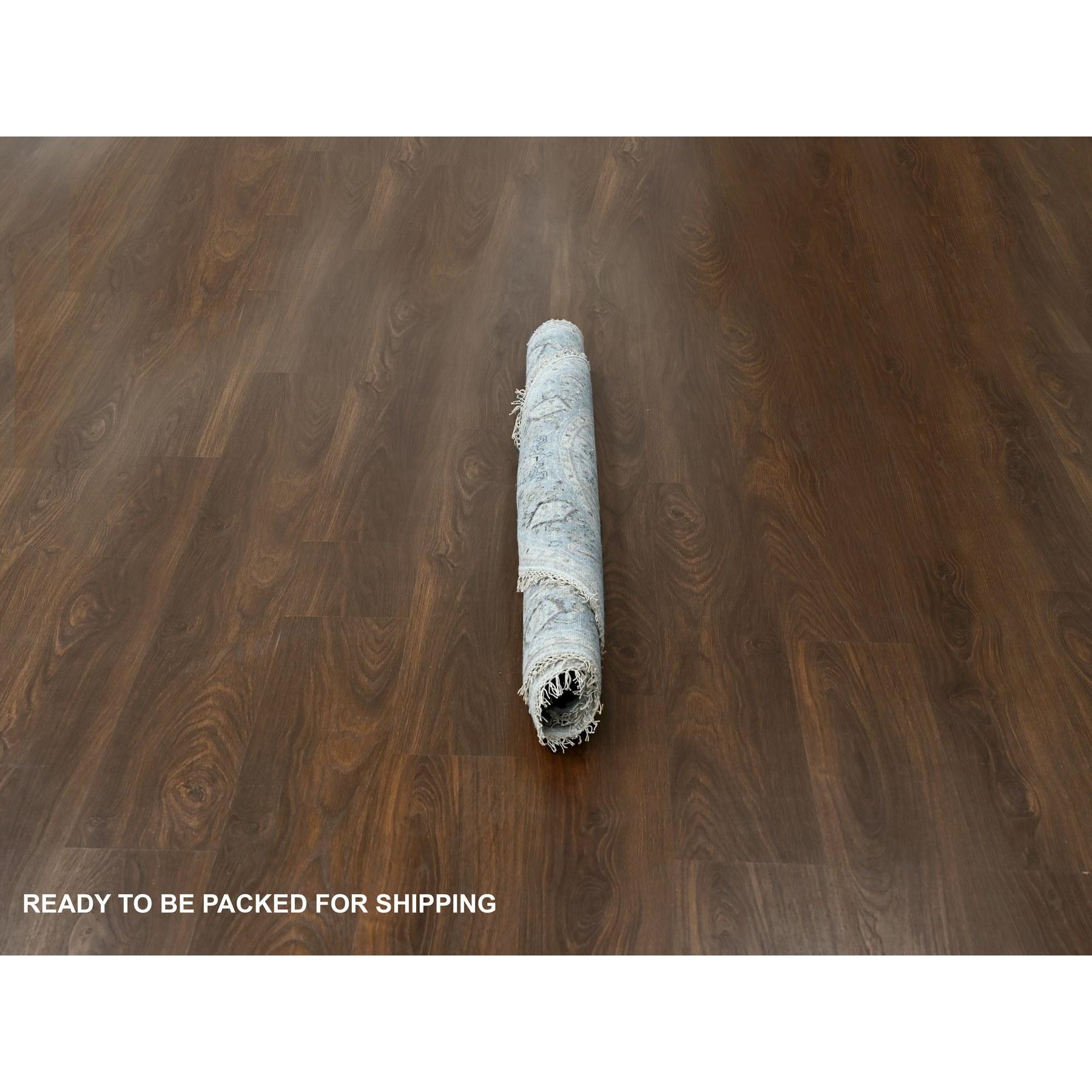 XXIe siècle et contemporain Tapis rond noué à la main Oushak Chrome Denser Weave 5'x5' en vente