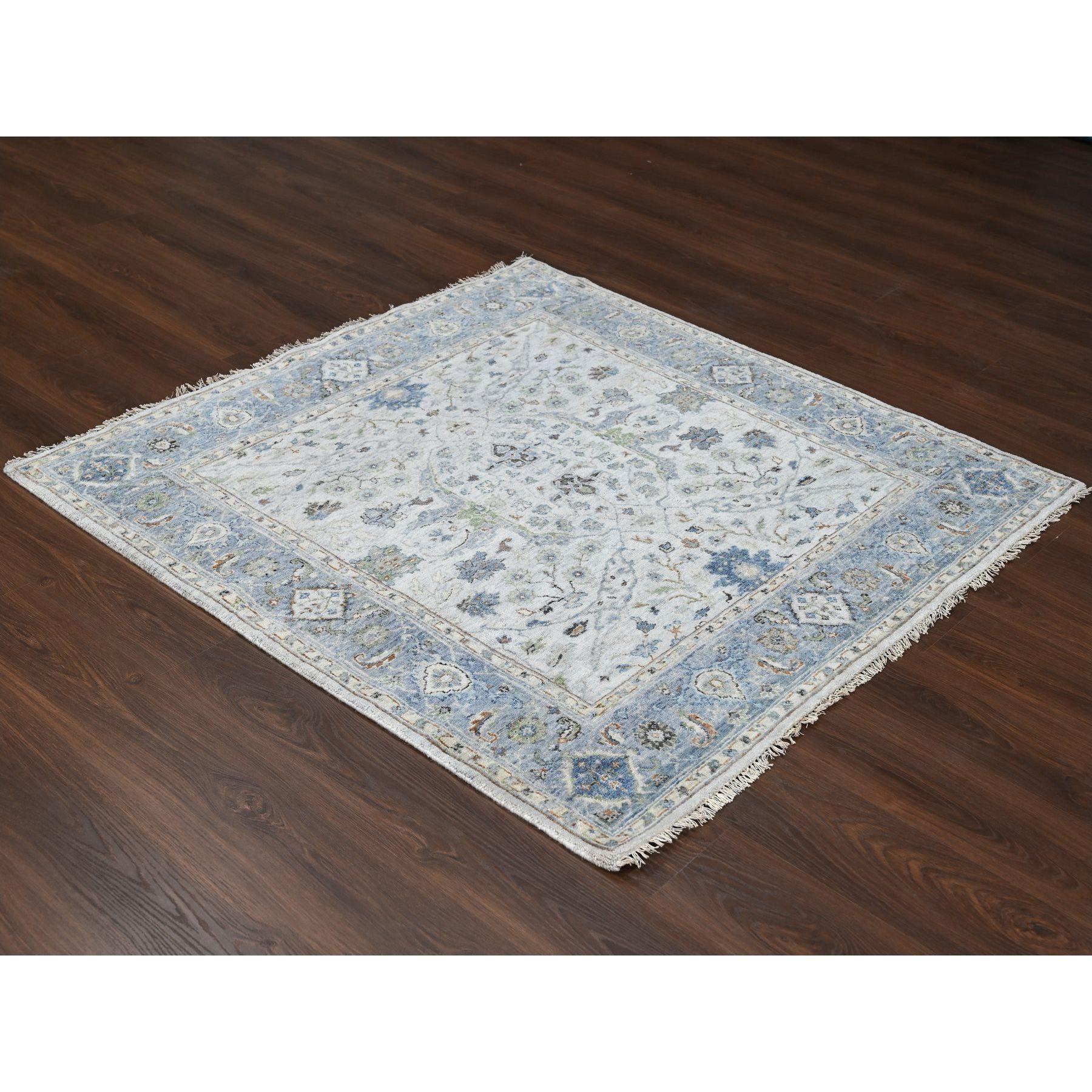This is a truly genuine one-of-a-kind Oushak with Floral Motifs, Denser Weave, Soft Wool, Hand Knotted, Oriental Rug. It has been Knotted for months and months in the centuries-old weaving craftsmanship techniques by expert artisans.
Primary