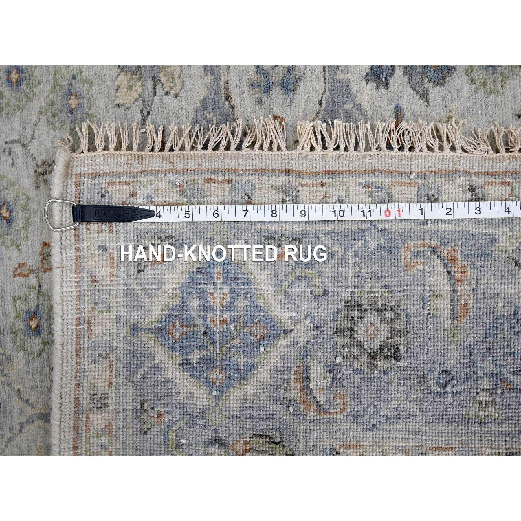 5'x5' Chrome Oushak Denser Weave Wool Hand Knotted Square Rug For Sale 2