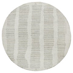 5
x5
 Ivory Flat Weave with Textured Pile Hand Woven Pure Wool Round Rug