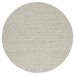 5
x5
 Elfenbein Ungefärbte Reine Wolle Vertikale Streifen Design Handgewobene Runde Teppich