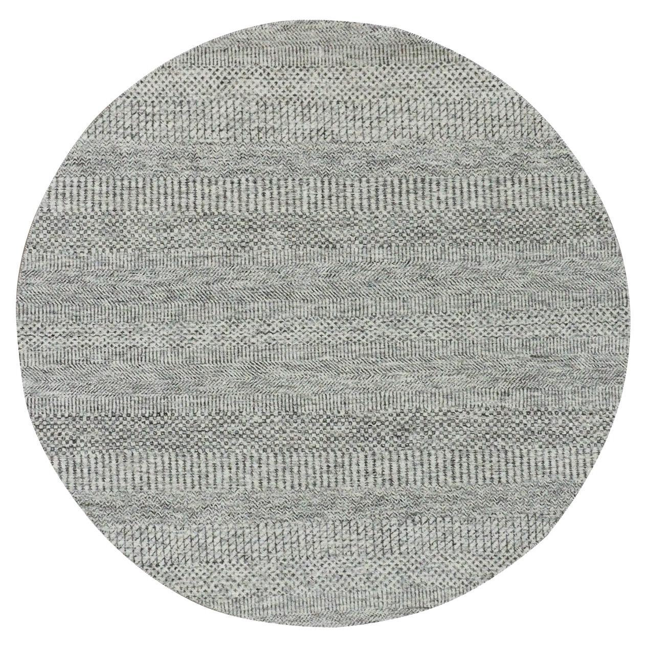 5
x5
Timberwolf Gray Grass Design Ungefärbte Wolle Handgeknüpft Rundteppich