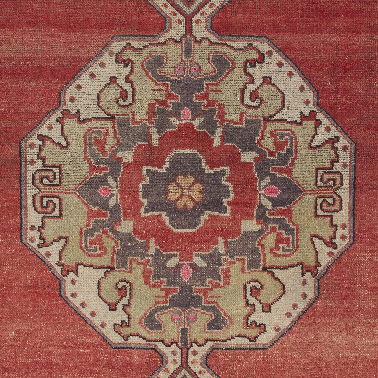 Tribal 5x9 Ft One  Tapis Cappadocia vintage unique en son genre, tapis turc semi-ancien en laine en vente