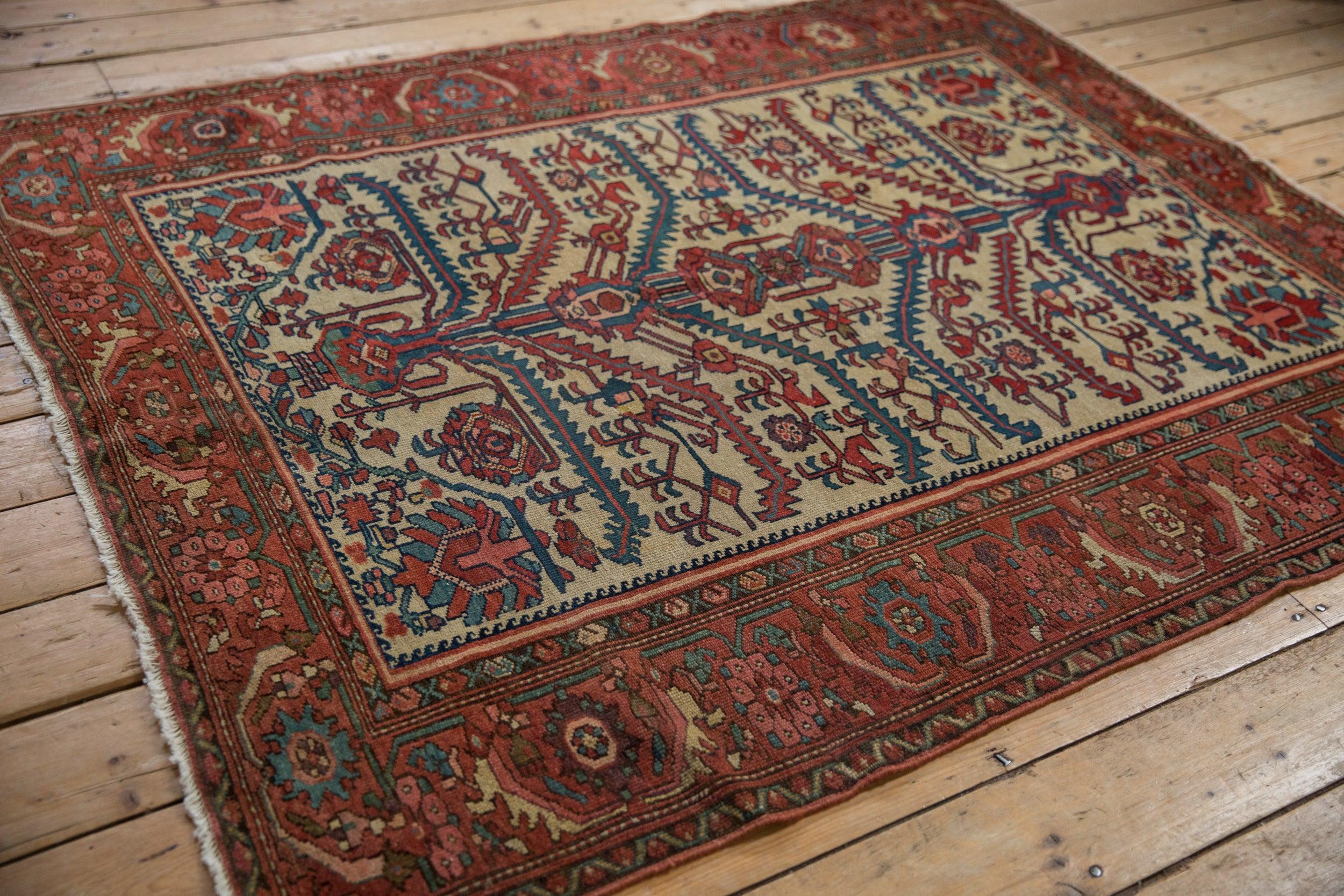 Wool Antique Fine Malayer Square Rug For Sale