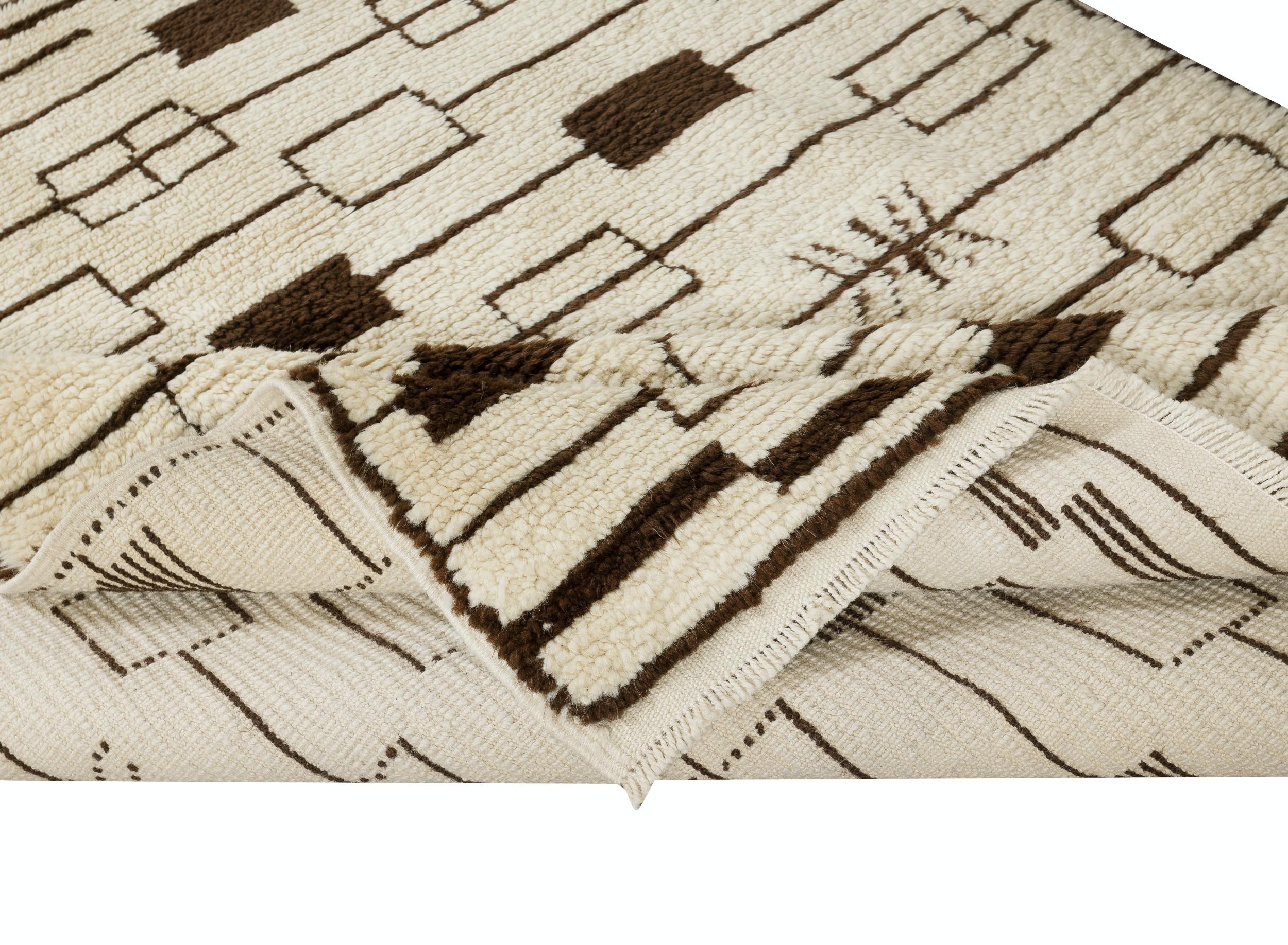 5x6 Ft Contemporary Marokkanischer Tulu Teppich, 100% Wolle, kundenspezifische Optionen verfügbar (Türkisch) im Angebot