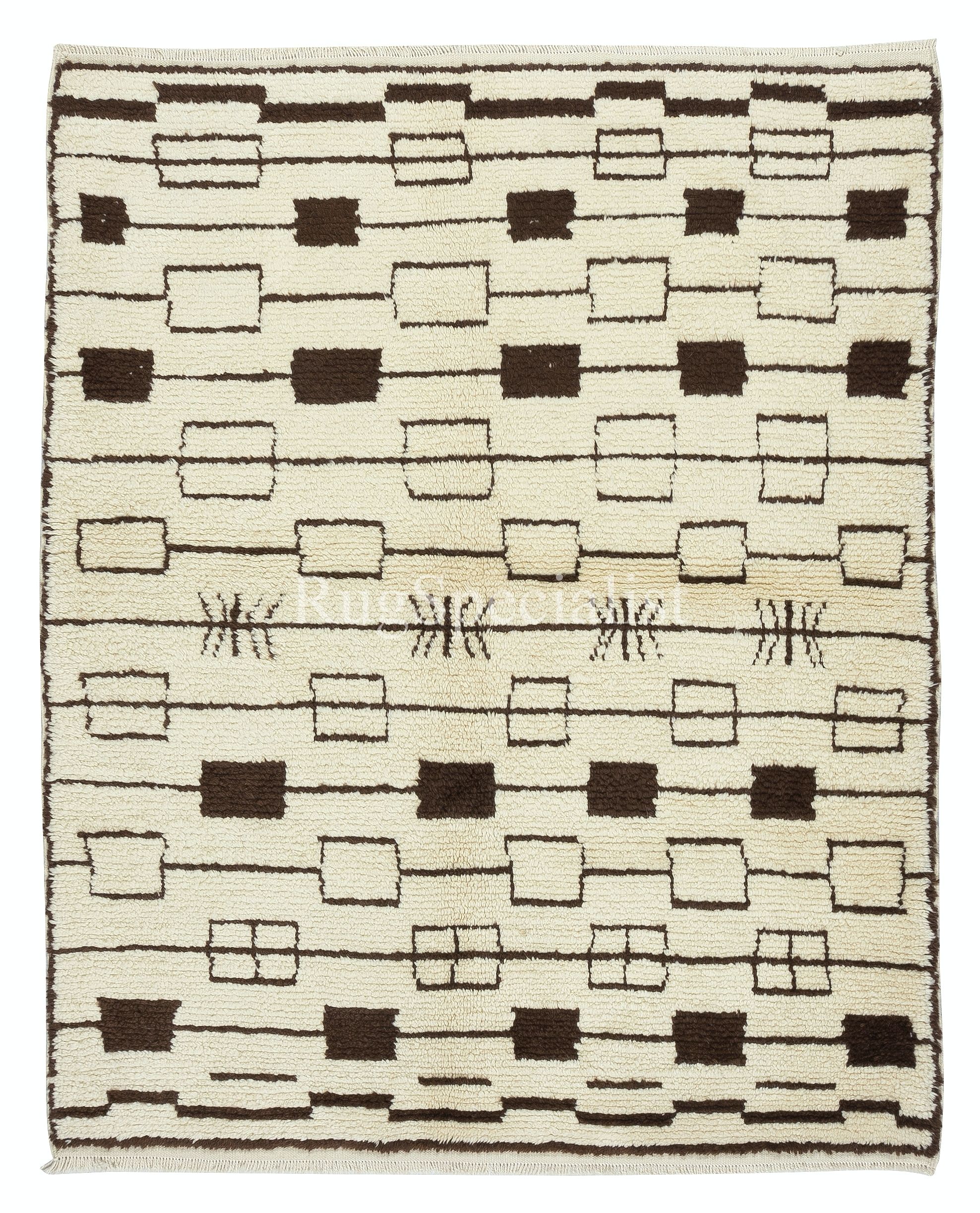 Contemporary Handmade Moroccan Tulu Rug 100 Wool Custom Options Contemporary Handmade Moroccan Tulu Rug 100 Wool Custom Options