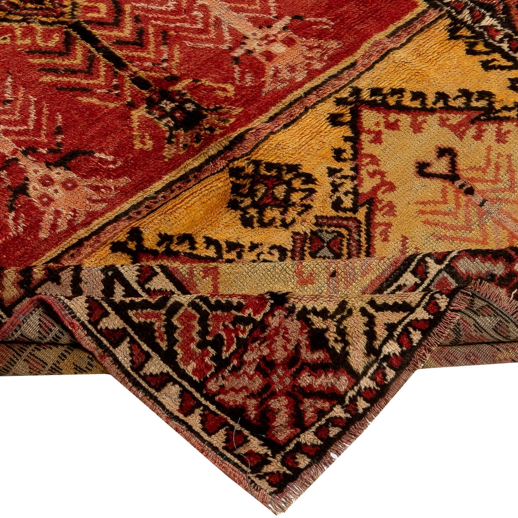 Tulu 5x6 Ft Tappeto vintage anatolico unico nel suo genere, annodato a mano, 100% lana biologica in vendita
