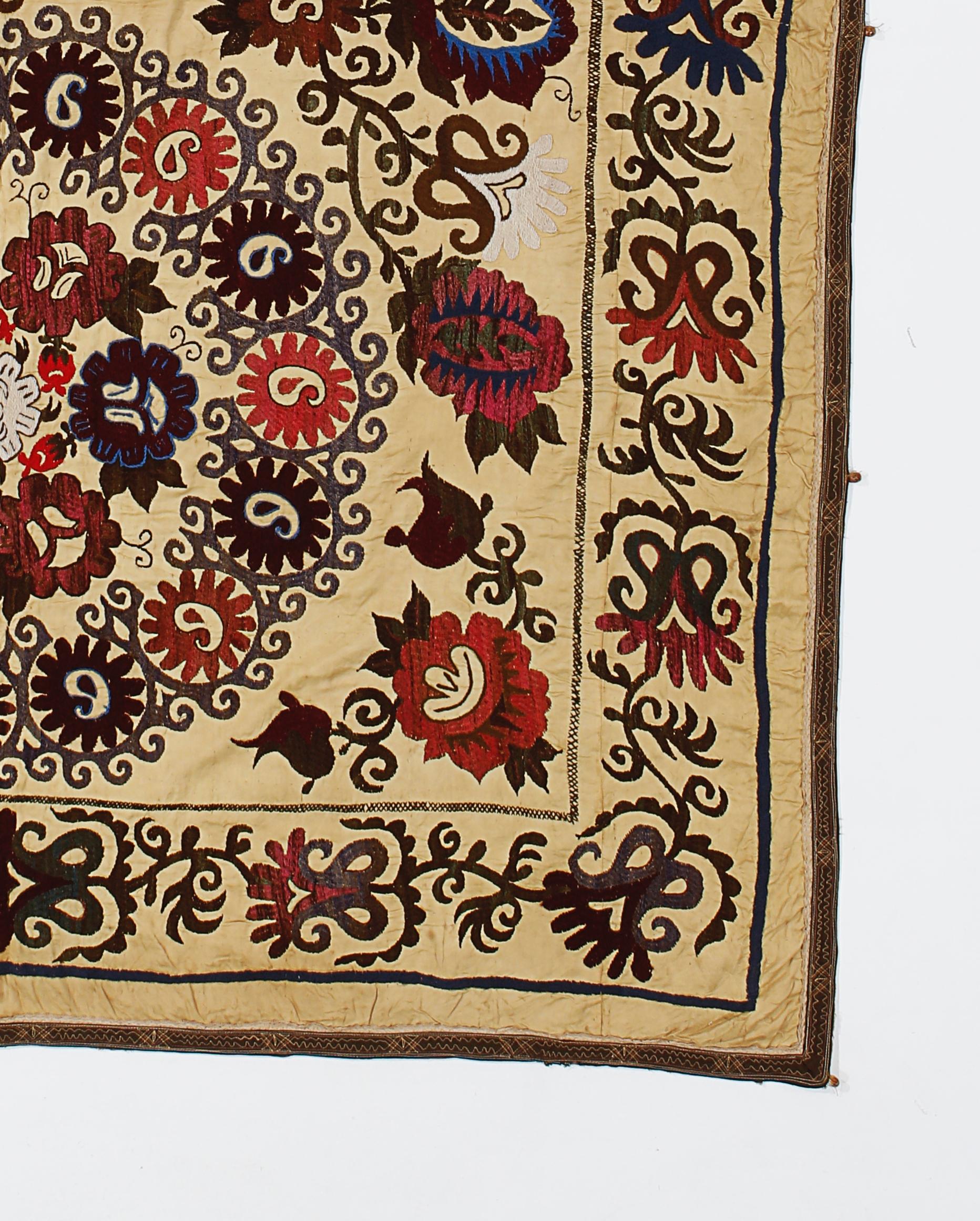 Cotton 5x6 Ft Embroidered Uzbek 
