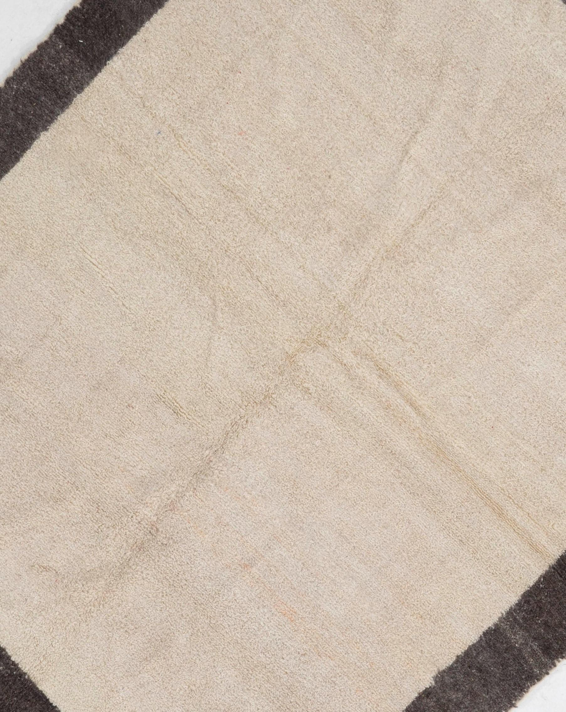 5x6 Vintage Tulu Rug Made of Natural Un-dyed Cream and Gray Wool, Custom Options In Good Condition For Sale In Philadelphia, PA