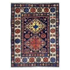 5x6 Hand-Knotted Russian Kazak Style Wool Area Rug Antique Tribal Design