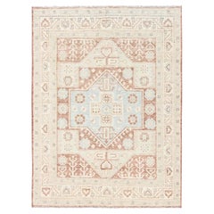5'x6'10" Irish Brown Anatolian Village Design Hand Knotted Wool Oriental Rug