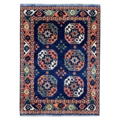 5'x6'3" Afghan Ersari Elephant Feet Design Pure Wool Hand-Knotted Oriental Rug