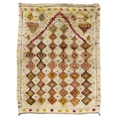 5x6.3 Ft Antiker handgefertigter türkischer Tulu-Teppich mit geometrischem Design, 100 % Wolle