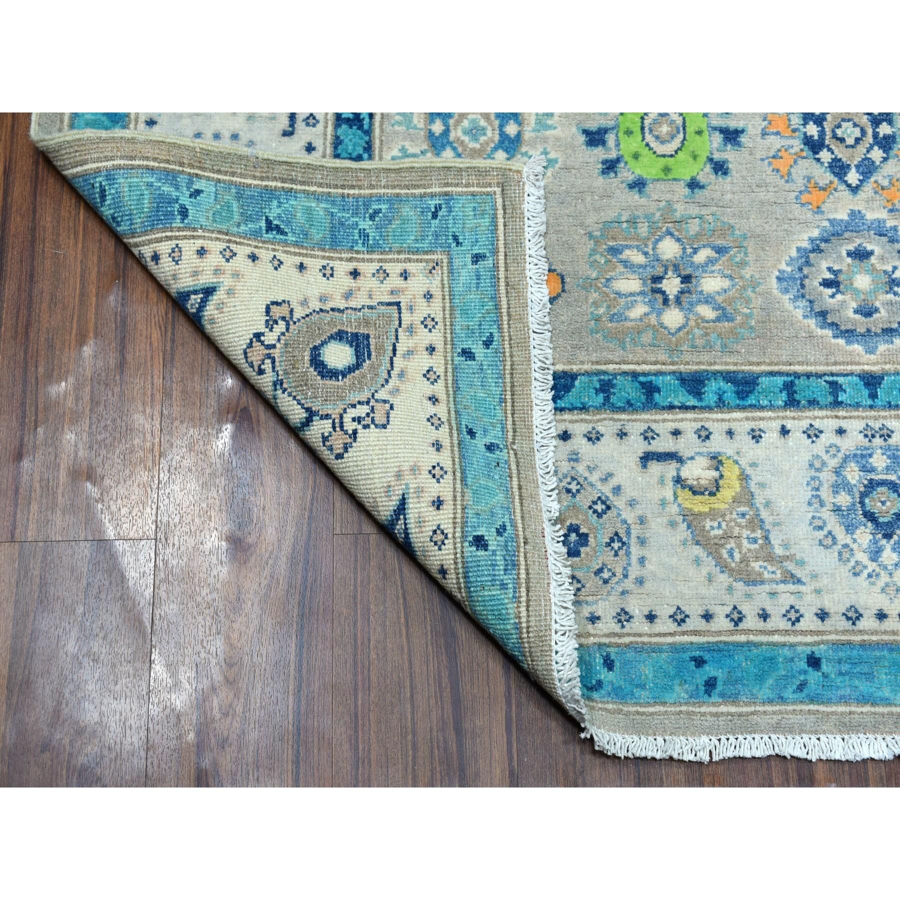 This is a truly genuine one-of-a-kind Colorful Gray Fusion Kazak Pure Wool Geometric Design Hand Knotted Rug. It has been Knotted for months and months in the centuries-old Persian weaving craftsmanship techniques by expert artisans.
Primary