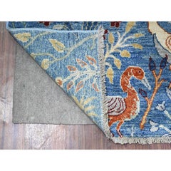 5'x6'4" Steel Blue, Afghan Peshawar, Hand Knotted, Organic Wool Oriental Rug