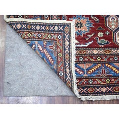 5'x6'5" Ivory Hand Knotted Soft Velvety Wool Super Kazak Oriental Rug