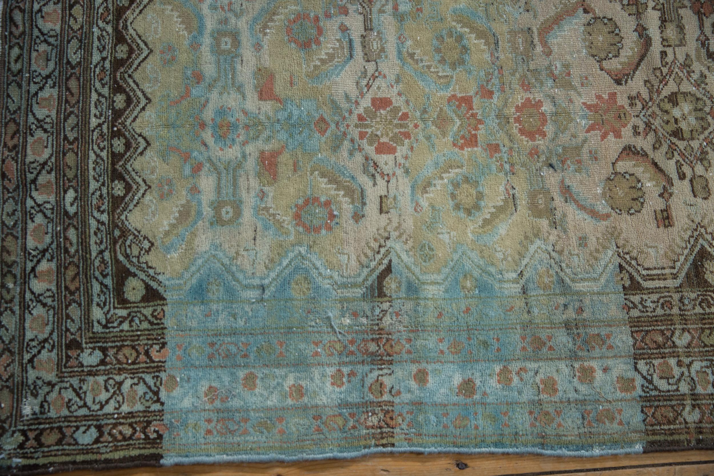 Hand-Knotted Vintage Distressed Hamadan Rug For Sale