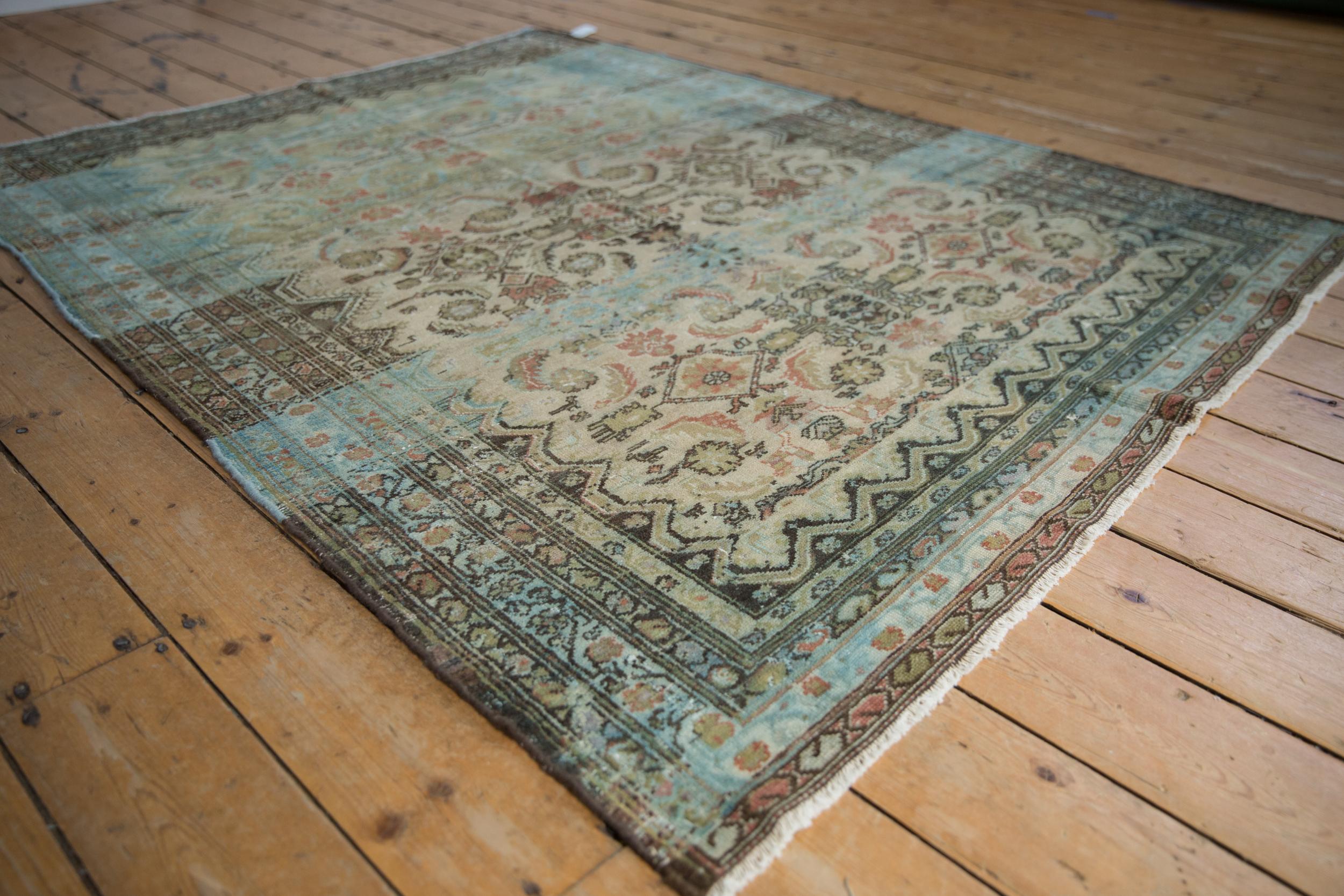 Hamadan-Teppich im Vintage-Stil im Used-Look (Wolle) im Angebot