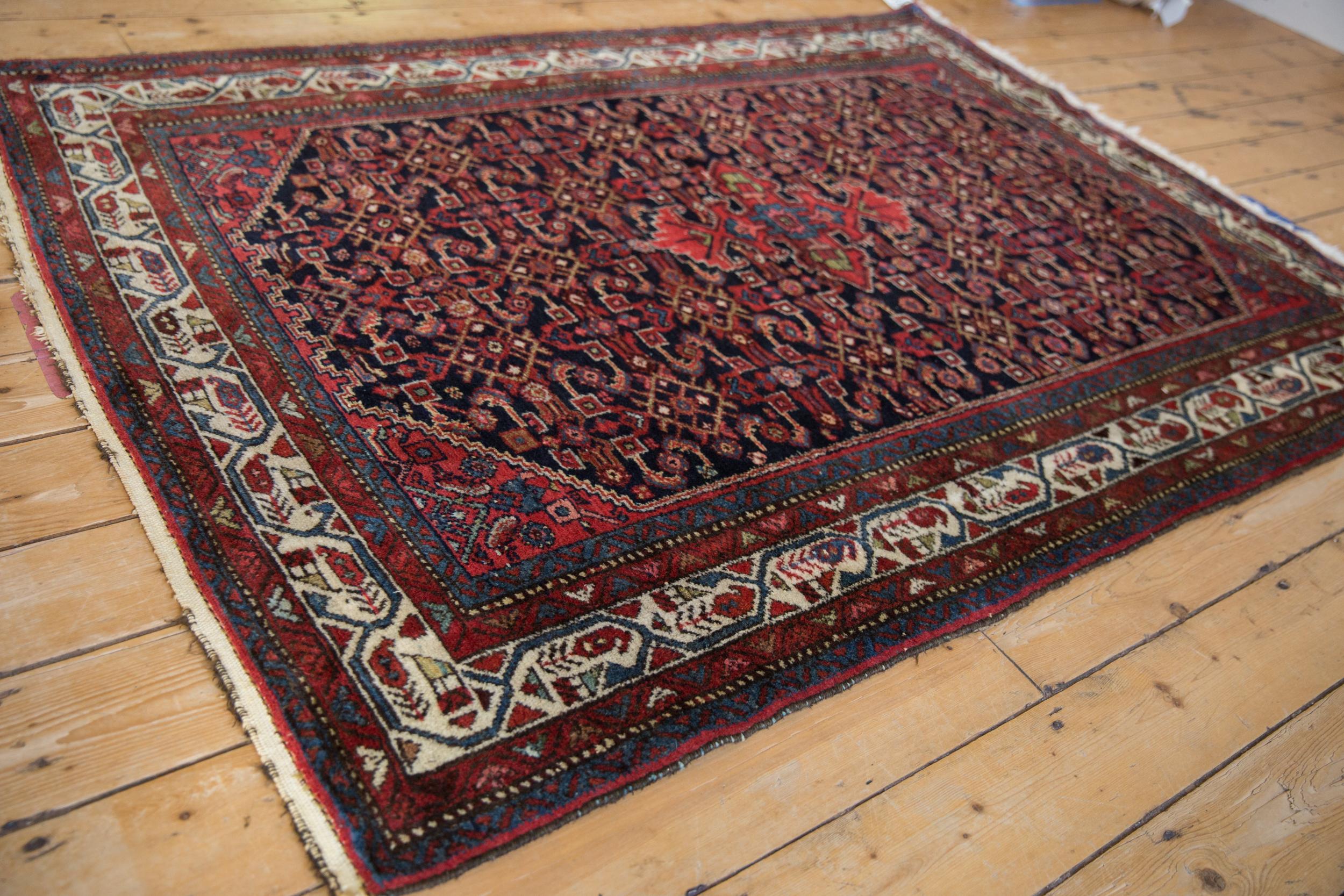 Hand-Knotted Vintage Hamadan Rug For Sale