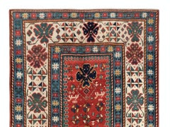 5x6.6 Ft Antique Caucasian Kazak Rug, Circa 1870