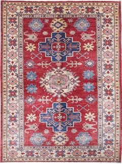5x6.6 ft Hand Knotted Turkish Area Rug for Home Decor. 100% Wool Living Room Rug