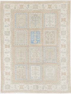 5x6.6 ft Handknotted Geometric Area Rug for Living Room, Dining Room and Bedroom