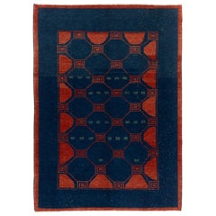5x6.6 Ft Modern Geometric Rug, Contemporary Hand-knotted Wool Carpet