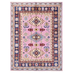 5
x6
7" Aurora Rosa Kazak mit geometrischem Design Handgeknüpft Wolle Orientteppich