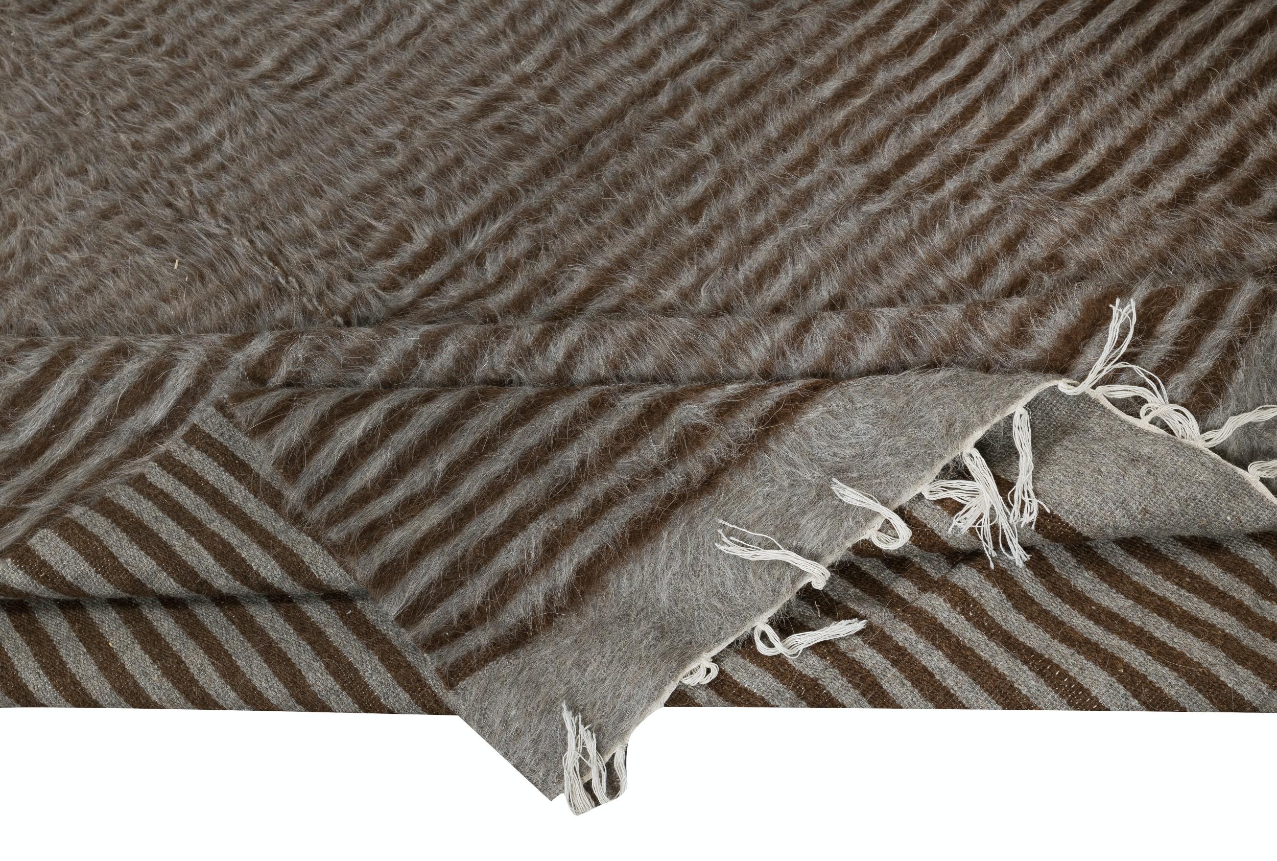 Turkish 5x6.7 Ft Kurdish Kilim Rug. Kurdish Sofa Throw. Striped Bed Cover, Blanket For Sale