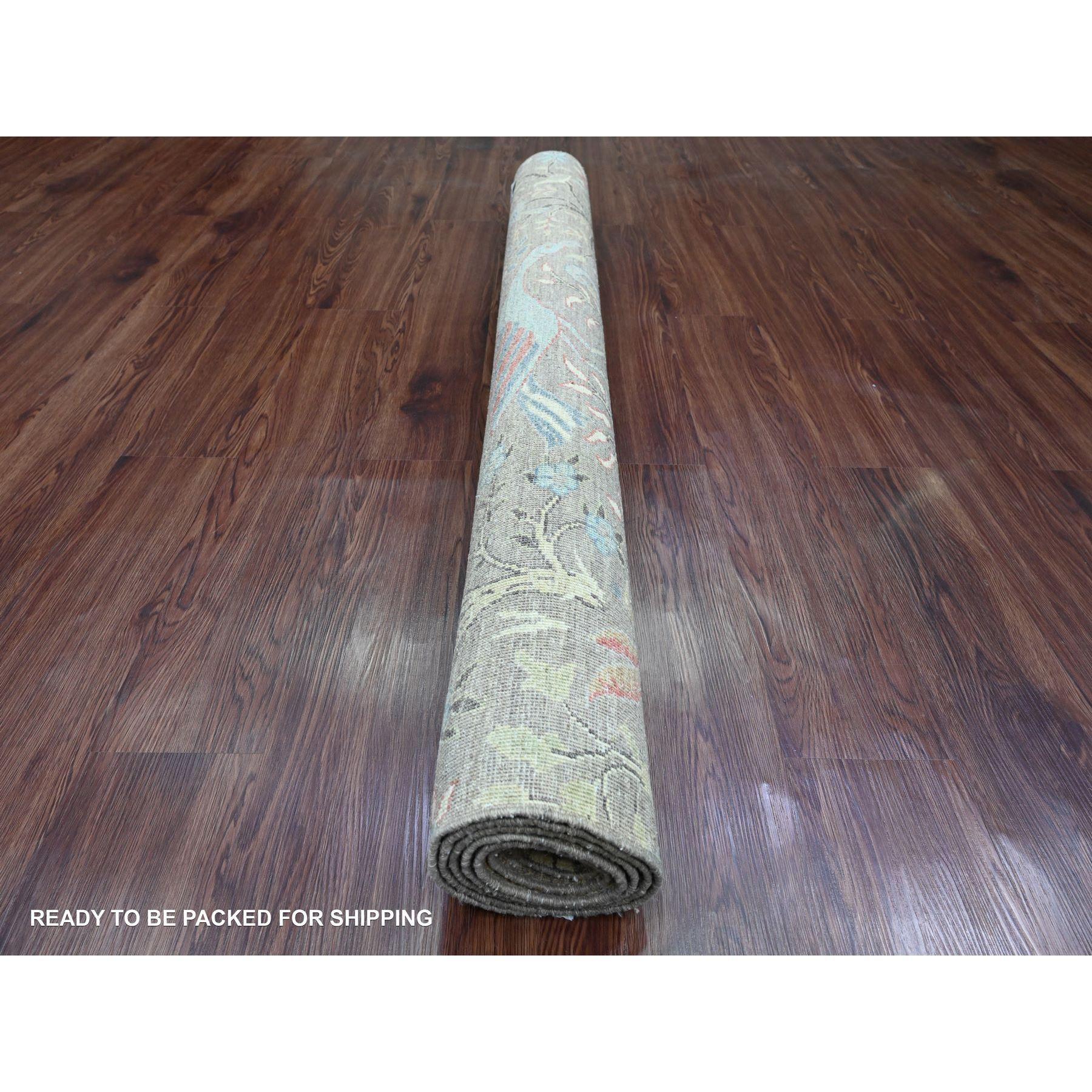 Afghan Tapis noué à la main en laine douce, 5'x6'8'' Brown Knots of Paradise Design Rugs en vente