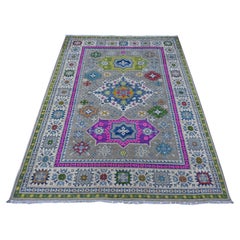 5
x6
8" Donnergrauer handgeknüpfter Teppich aus samtiger Wolle Fusion Kazak Oriental Rug