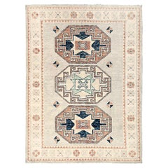 5
x6
9" Beau tapis de laine bleu Anatolian Village Design Turkish Knot, noué à la main