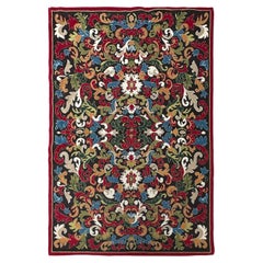 5x7 Antique English Tapestry Needlepoint Fine Rug Artisan 135cm x 196cm C.1900