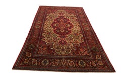 Tappeto antico Essfahhan Ahhmad 5x7 in lana Kork, 140 cm x 209 cm, 1880 circa