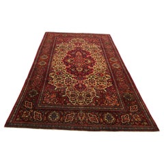Tappeto antico Essfahhan Ahhmad 5x7 in lana Kork, 140 cm x 209 cm, 1880 circa