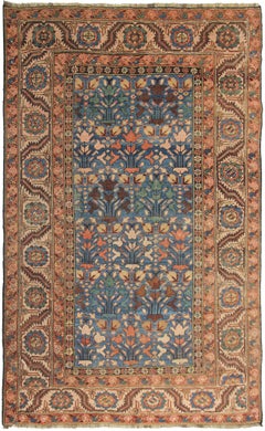 5x7 Antique Persian Bakhshayesh Rug Serapi Blue 160cmx213cm Circa 1870
