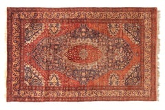5X7 Antique Silk Persian Farahan Rug Exceptionally Fine Tapestry 133x209cm 1870