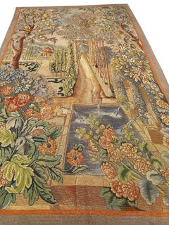 5x7 Exceptional Antique French Art Deco Tapestry Needlepoint Decor Signed C.1927
