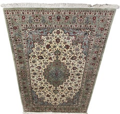 5X7 Fine Vintage Persian Silk Ghom Tehran Rug Exceptional Tapestry 132cm x 201cm